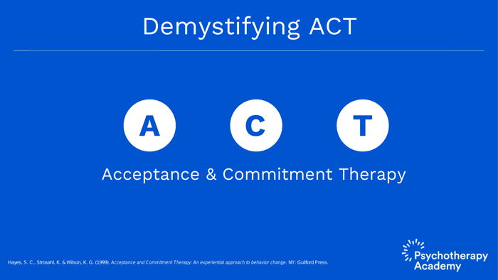 An Introduction to the Introduction to ACT - Psychotherapy Academy
